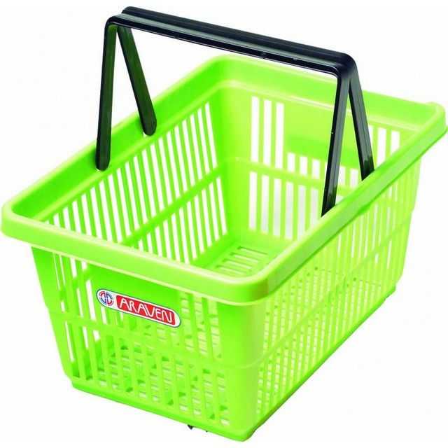 Plastic HandBasket Green 22L - باسكت