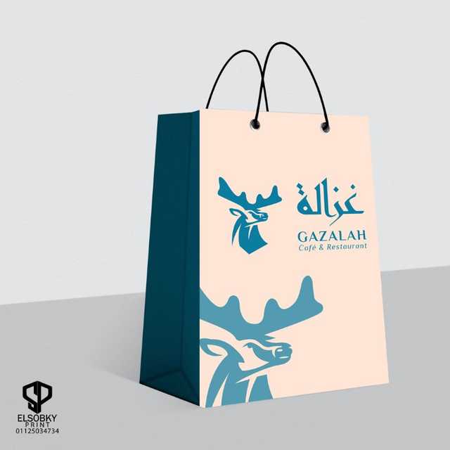 شنطة ورقية (ورق ابيض - كرافت) يد دبارة مقاسات مختلفة
