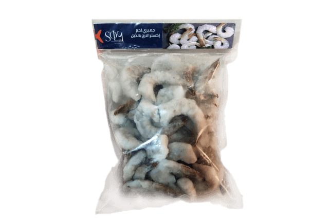 جمبري سولي كبير جدا منظف ومقشر بالذيل تلاندي