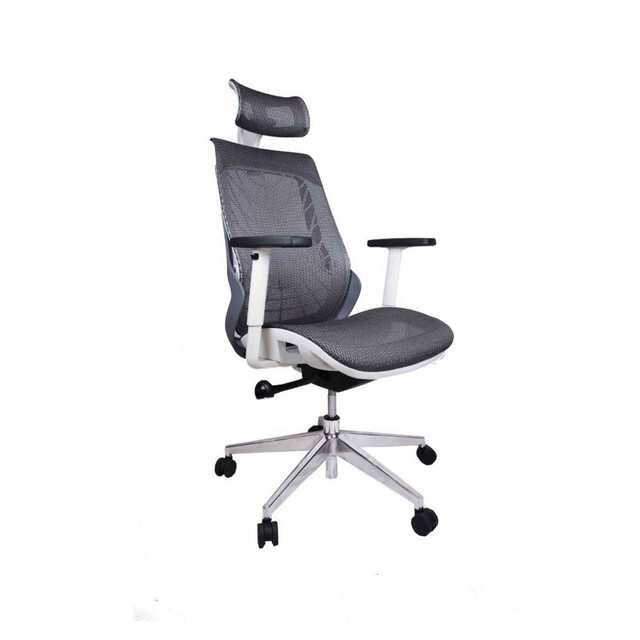 Luxury executive office chair swivel ergonomic office chairs white & gray