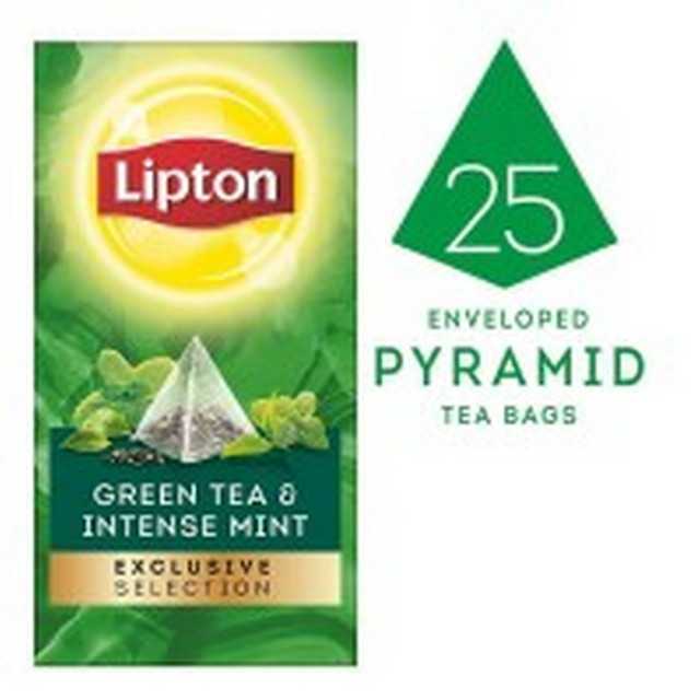 Green Tea & Intense Mint -  ليبتون شاي اخضر بالنعناع مركز هرمي